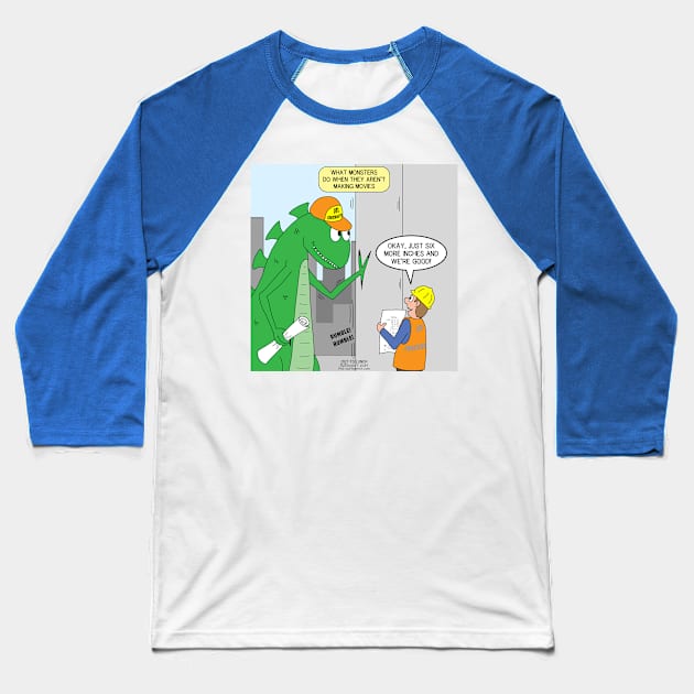 Monster Jobs Baseball T-Shirt by OutToLunch